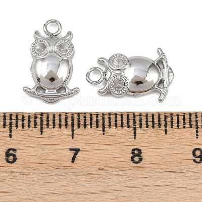 Подвеска в виде совы из нержавеющей стали 304 со стразами STAS-H242-02P-1