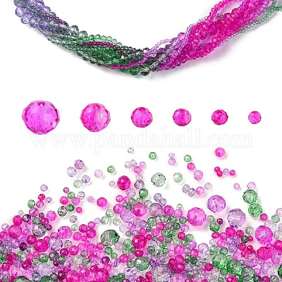 6 стиль градиент цвета прозрачные окрашенные стеклянные бусины нити DGLA-YW0001-28F-1