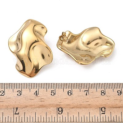 Серьги-гвоздики из нержавеющей стали 304 EJEW-K268-73G-1