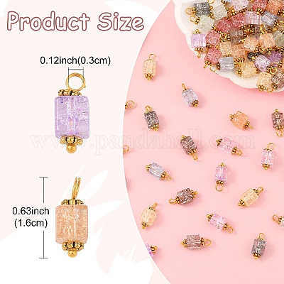 10 шт. подвески из стекла с эффектом потрескивания PALLOY-YW00067-01-1