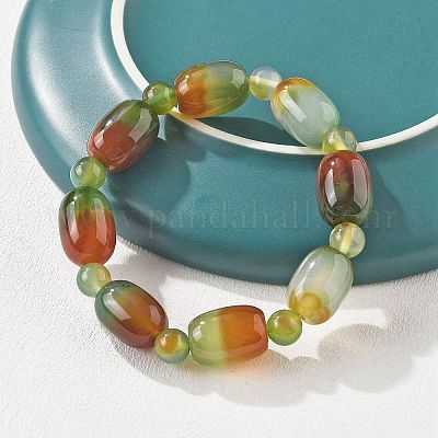 Браслеты из натуральных бусин павлиньего агата G-P570-01J-1