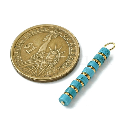 Подвески из окрашенного натурального магнезита и гальванизированного синтетического немагнитного гематита heishi PALLOY-JF03292-05-1