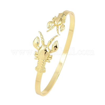 Браслеты-манжеты из латуни с морскими организмами для женщин BJEW-D368-03G-G-1