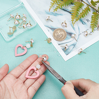 20 шт. латунные серьги-гвоздики KK-DC0001-26-1