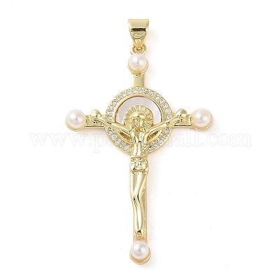 Латунные микропаве прозрачные подвески с фианитом KK-Q813-16H-G-1