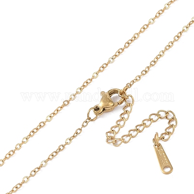 201 ожерелье из нержавеющей стали с цепочкой NJEW-P309-14G-1