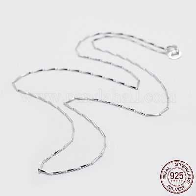 Антикоррозийное родиевое покрытие 925 стерлинговое серебро цепи ожерелья STER-F039-45cm-08P-1