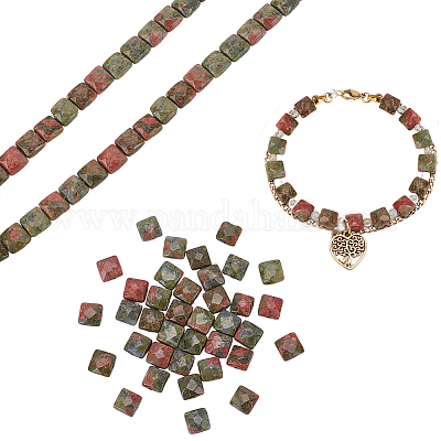 2 нить натуральных бусин из унакита G-GA0001-83-1