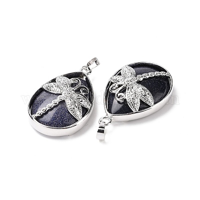 Синтетический синий авантюрин подвески G-G900-01P-11-1