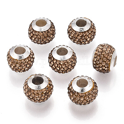 Ручная работа полимерной глины горный хрусталь европейские шарики RB-N053-001-09-1