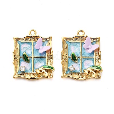 Подвески из нержавеющей стали 304 с эмалью и стразами STAS-B084-02G-02-1