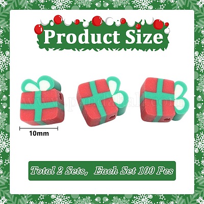 2 набор бусин из полимерной глины ручной работы CLAY-SC0002-05-1