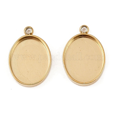 Оправы для подвесок из нержавеющей стали 304 в виде кабошонов STAS-A194-05B-G-1