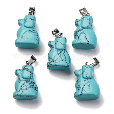 Синтетические бирюзовые подвески G-B127-07P-10-1