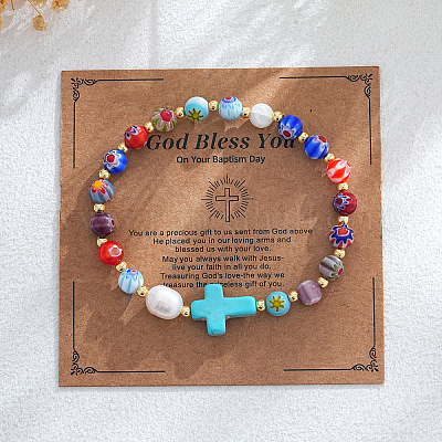 Браслеты из круглых бусин ручной работы в технике лэмпворк KZ7867-6-1