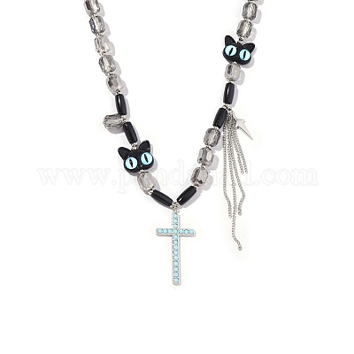 Стекло бисера ожерелья NJEW-K259-04-1