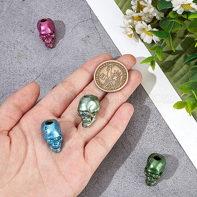 4 шт. 4-х цветные латунные европейские бусины KK-OC0001-49-1