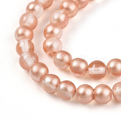 Запекание окрашенные прозрачные стеклянные бусины нити X1-DGLA-N011-4mm-04-1