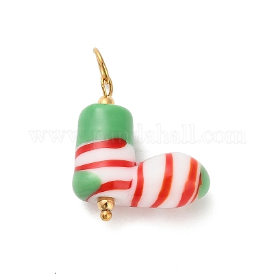 Рождество ручной работы Lampwork подвески STAS-C147-03E-1