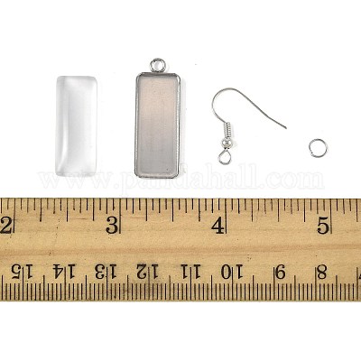 Наборы для изготовления прямоугольных сережек-подвесок своими руками DIY-FS0009-20-1