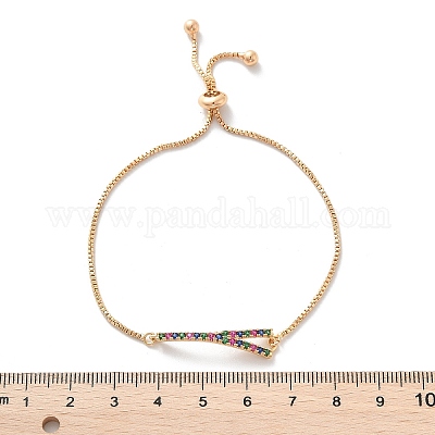 Браслеты-слайдеры с буквой y из латуни с микро-паве из кубического циркония KK-R217-55G-1