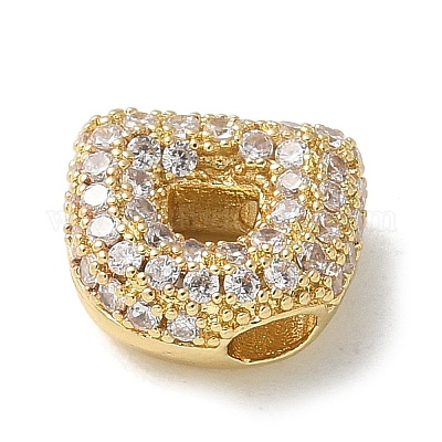 Латунные микро проложить кубического циркония бусы KK-P290-61G-D-1