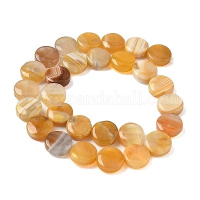 Натуральные бусины из желтого ботсванского агата G-F790-H04-04-1