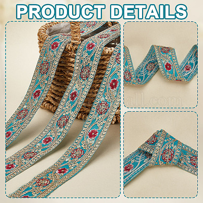 Блестящие полиэстеровые ленты для вышивки цветов SRIB-WH0011-266C-1