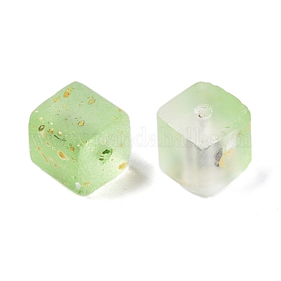 Матовые стеклянные бусины с золотистой блестящей пудрой DGLA-NH001-8mm-01D-1