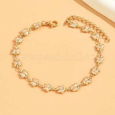 Браслеты на ногу в стиле бохо с латунной эмалью и бабочками WG8DE61-05-1