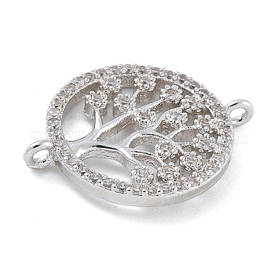 Стойка покрытие латунь прозрачный кубический цирконий плоский круглый с деревянное соединение подвески KK-A234-032P-1