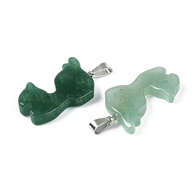 Естественный зеленый авантюрин подвески G-T144-11I-1