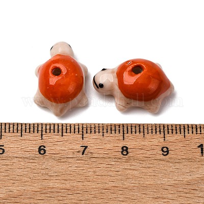 Ручной работы яркие остеклением шарики фарфора PORC-CJC0009-03C-1