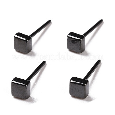 Гипоаллергенные серьги-гвоздики из биокерамики с цирконием и квадратной керамикой EJEW-Z023-07C-1