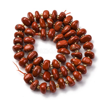 Нити натуральных бусин из красного язепера G-RM250109-A8-1