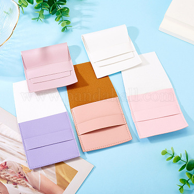 5 шт. 5-х цветные квадратные конверты из искусственной кожи ABAG-TA0001-77-1