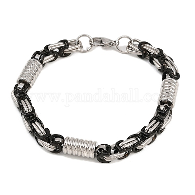 Браслеты-цепочки византийского образца из нержавеющей стали 201 для мужчин и женщин BJEW-B143-10EBP-1