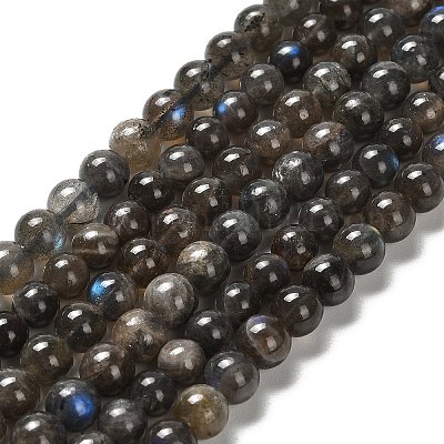 Натуральные черные лабрадоритные бусинки G-C205-A01-6mm-1