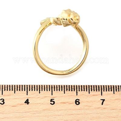 Кольца-манжеты с микропаве из латуни и кубическими цирконами в морском стиле для женщин RJEW-F184-17E-G-1