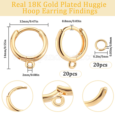 20 шт. латунная фурнитура для сережек-колец KK-BBC0014-57-1