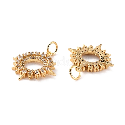 Латунные микро проложить кубического циркония подвески ZIRC-P092-022G-RS-1