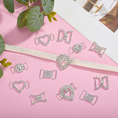 12 шт. 6 стиля латунные подвески-коннекторы со стразами KK-HY0004-27-1