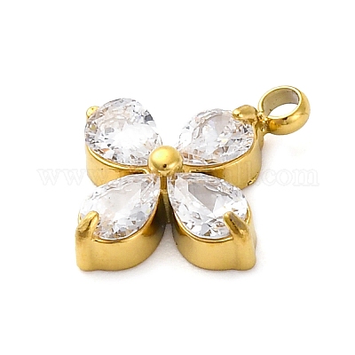 Подвески из нержавеющей стали 304 с микропаве из кубического циркония STAS-U042-06G-05-1