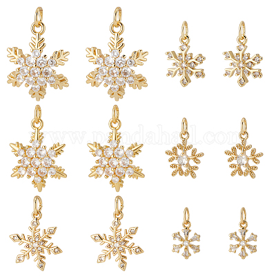12шт 6 стиля латунные микропаве прозрачные кубические подвески из циркония KK-PH0012-24-1