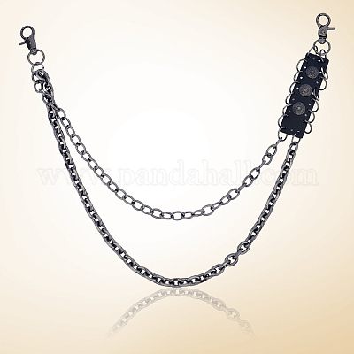 1 шт. двухслойные цепные ремни из сплава для брюк&nbsp;AJEW-GF0011-93D-1