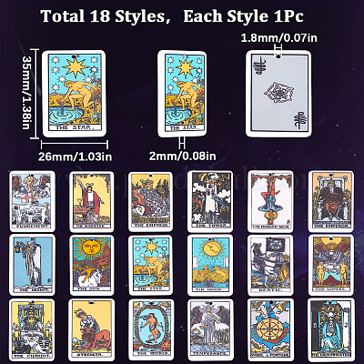 18шт 18 стильные печатные непрозрачные акриловые подвески SACR-SC0001-24-1