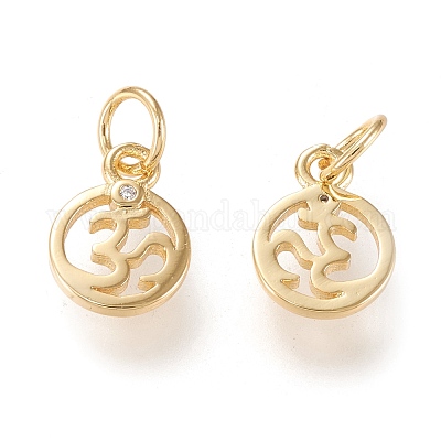 Латунные микропаве прозрачные кубические циркониевые подвески ZIRC-K086-03G-1