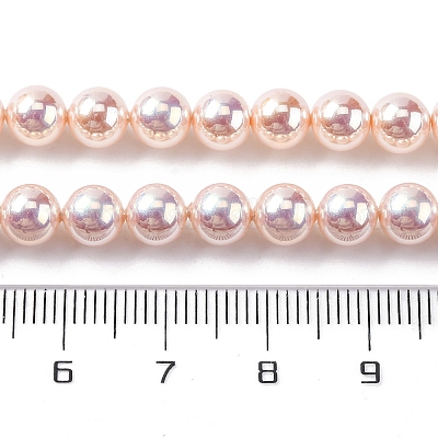 УФ-покрытие перламутровые стеклянные жемчужные бусины нити GLAA-F128-01A-T09-1