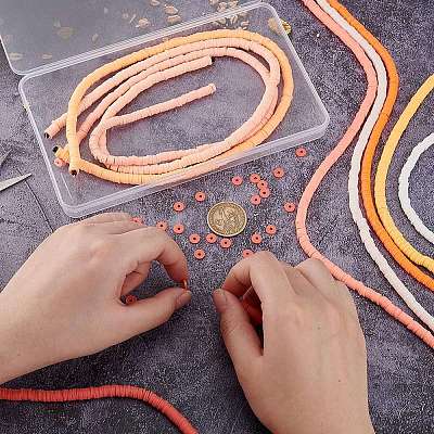 9 нить 9 цвета плоские круглые бусины ручной работы из полимерной глины CLAY-WR0001-01-1