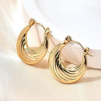 Серьги-кольца из нержавеющей стали 304 для женщин EJEW-L296-083G-1